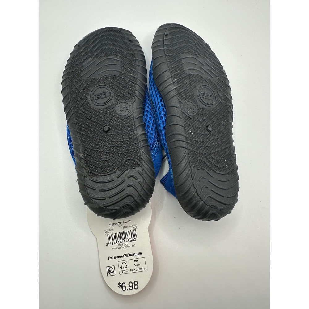 Wonder Nation Blue Kids Water Shoes Aqua Size 7-8 Toddler‎ Beach Pool Shoes - Picture 6 of 6